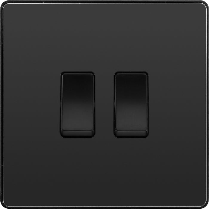 BG Evolve Black Chrome 2G Intermediate Light Switch PCDBC2GINTB Available from RS Electrical Supplies