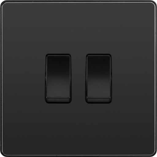 BG Evolve Black Chrome 2W & Intermediate Light Switch PCDBC2WINTB Available from RS Electrical Supplies