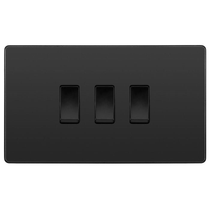 BG Evolve Black Chrome 3G 2W Light Switch PCDBC432B Available from RS Electrical Supplies