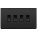 BG Evolve Black Chrome 4G 2W Light Switch PCDBC44B Available from RS Electrical Supplies