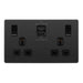 BG Evolve Black Chrome 13A Double USB Socket with 45W A+C Ports PCDBC22UAC45B Available from RS Electrical Supplies