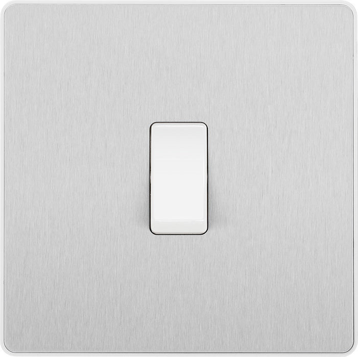 BG Evolve Brushed Steel 20A Double Pole Switch PCDBS30W Available from RS Electrical Supplies