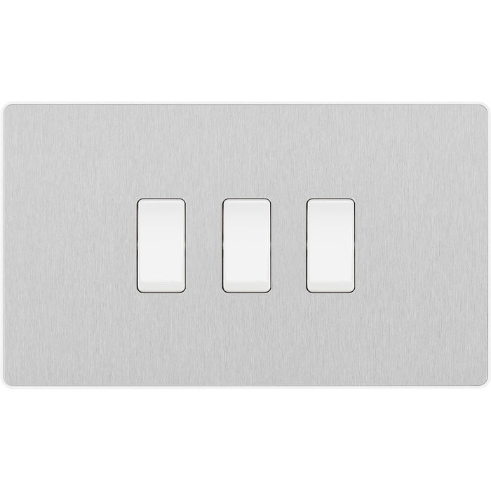 BG Evolve Brushed Steel 3G Intermediate Combination Switch Available from RS Electrical Supplies