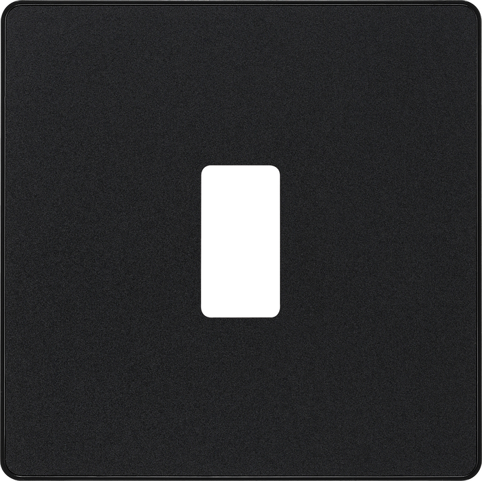 BG Evolve Matt Black 1G Grid Plate RPCDMB1B Available from RS Electrical Supplies