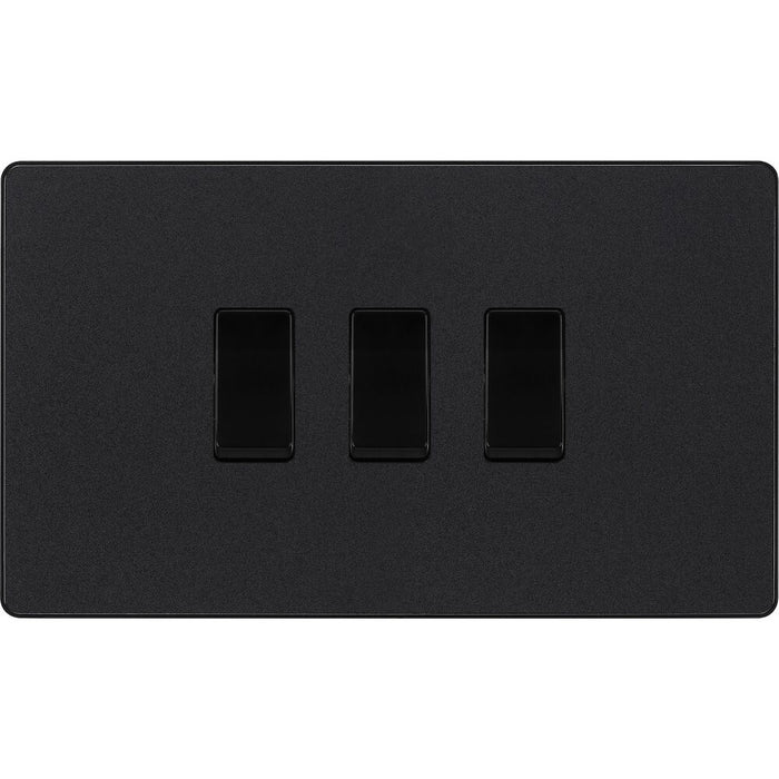 BG Evolve Matt Black 3G Intermediate Combination Switch Available from RS Electrical Supplies