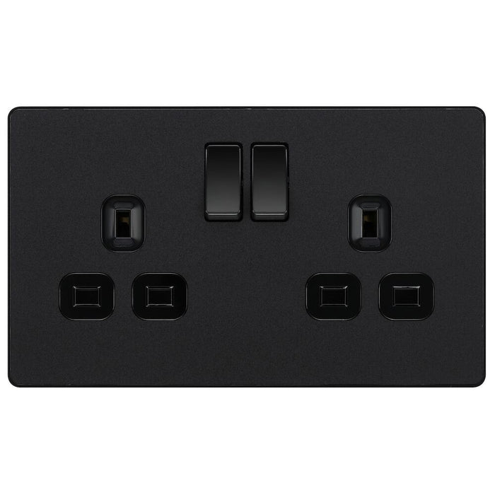 BG Evolve Matt Black 13A Double Socket 10 Pack PCDMB22B