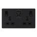 BG Evolve Matt Black 13A Double USB Socket with 22W A+C Ports PCDMB22UAC22B Available from RS Electrical Supplies