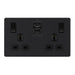 BG Evolve Matt Black 13A Double USB Socket with 45W A+C Ports PCDMB22UAC45B Available from RS Electrical Supplies