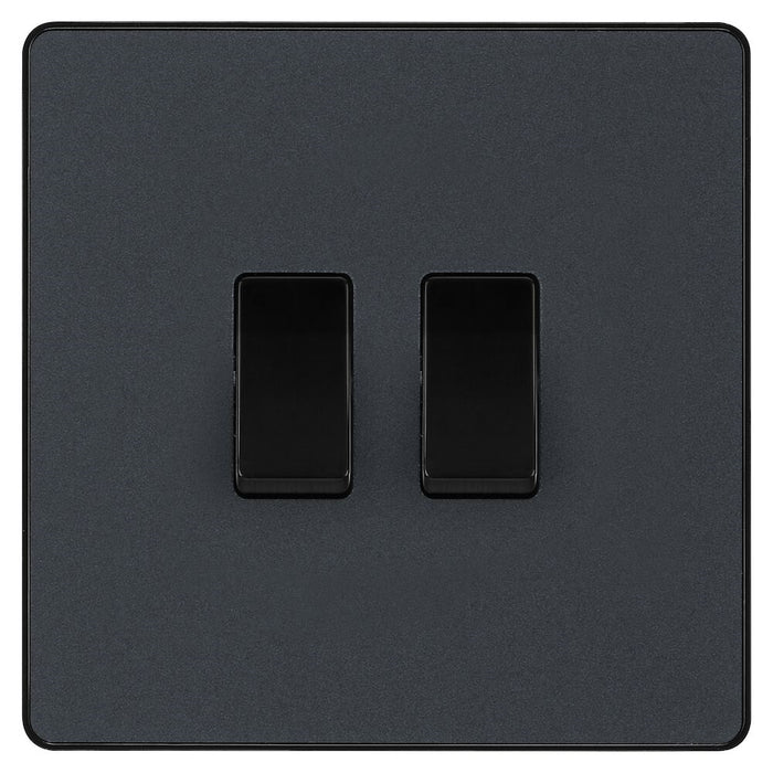 BG Evolve Matt Grey 2G Intermediate Light Switch PCDMG2GINTB Available from RS Electrical Supplies