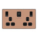 BG Evolve Polished Copper 13A Double USB Socket with 22W A+C Ports PCDCP22UAC22B Available from RS Electrical Supplies