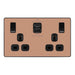 BG Evolve Polished Copper 13A Double USB Socket with 45W A+C Ports PCDCP22UAC45B Available from RS Electrical Supplies