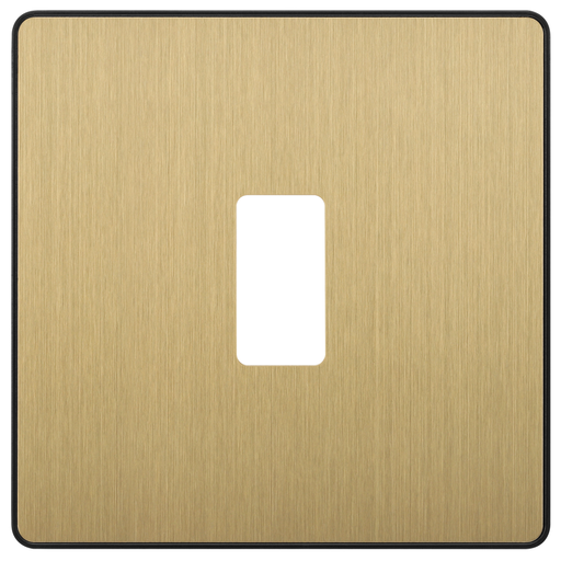 BG Evolve Satin Brass 1G Grid Plate RPCDSB1B Available from RS Electrical Supplies