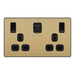 BG Evolve Satin Brass 13A Double USB Socket with 45W A+C Ports PCDSB22UAC45B Available from RS Electrical Supplies