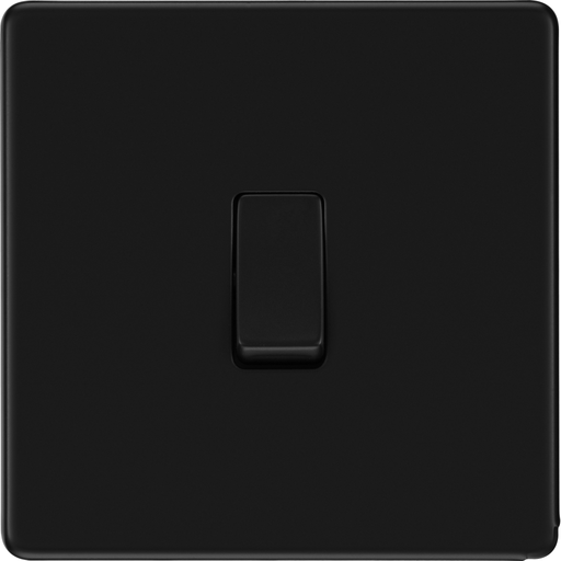 bg-flatplate-screwless-matt-black-1g-2w-light-switch-ffb12-Available-from-RS-Electrical