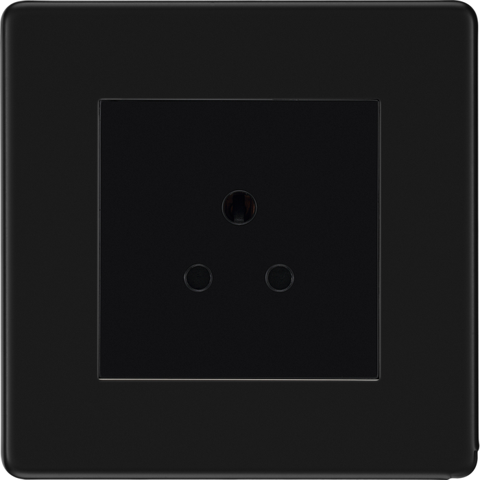 bg-flatplate-screwless-matt-black-2a-unswitched-socket-ffb28b-Available-from-RS-Electrical