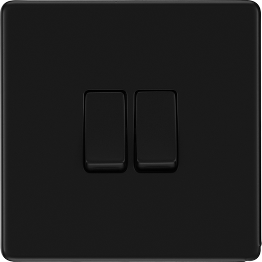 bg-flatplate-screwless-matt-black-2g-intermediate-light-switch-ffb2gint-Available-from-RS-Electrical