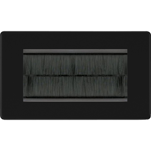 bg-flatplate-screwless-matt-black-4g-cable-brush-outlet-ffbemr4br-Available-from-RS-Electrical