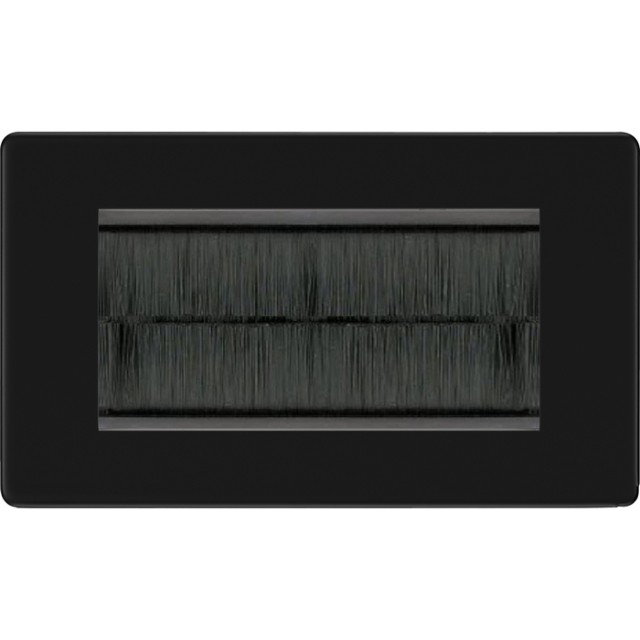 bg-flatplate-screwless-matt-black-4g-cable-brush-outlet-ffbemr4br-Available-from-RS-Electrical