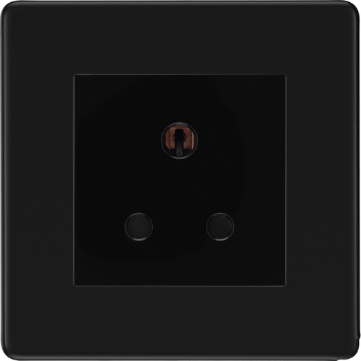 bg-flatplate-screwless-matt-black-5a-unswitched-socket-ffb29b-Available-from-RS-Electrical