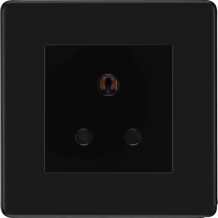 bg-flatplate-screwless-matt-black-5a-unswitched-socket-ffb29b-Available-from-RS-Electrical