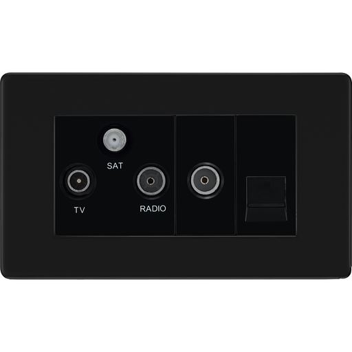 bg-flatplate-screwless-matt-black-triplex-combination-tv-socket-ffb68-Available-from-RS-Electrical