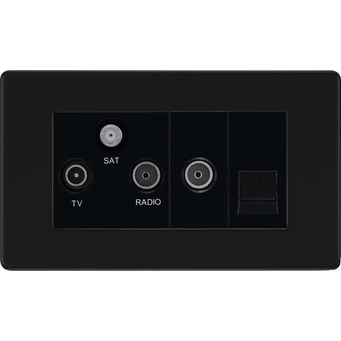 bg-flatplate-screwless-matt-black-triplex-combination-tv-socket-ffb68-Available-from-RS-Electrical