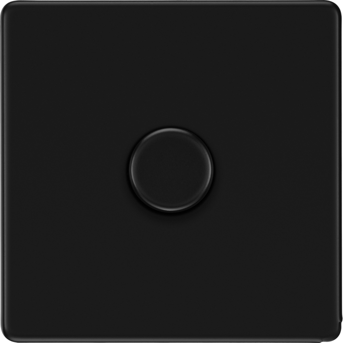 bg-flatplate-screwless-matt-black-1g-dimmer-switch-ffb81-Available-from-RS-Electrical