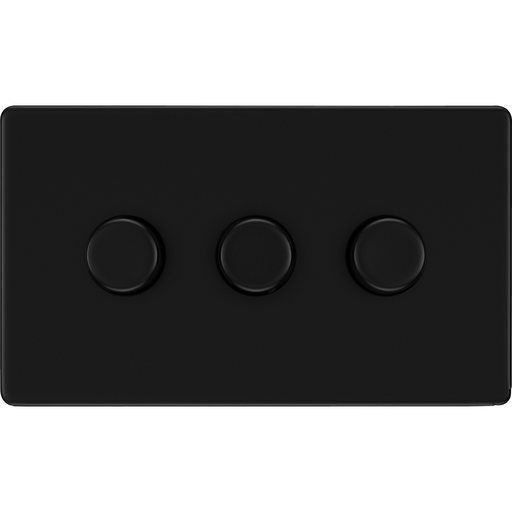 bg-flatplate-screwless-matt-black-3g-dimmer-switch-ffb83-Available-from-RS-Electrical