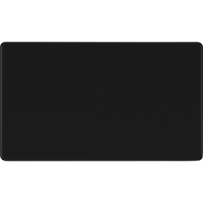 bg-flatplate-screwless-matt-black-double-blank-plate-ffb95-Available-from-RS-Electrical