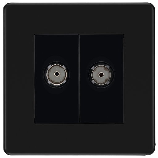 bg-flatplate-screwless-matt-black-double-co-axial-socket-ffb61-Available-from-RS-Electrical