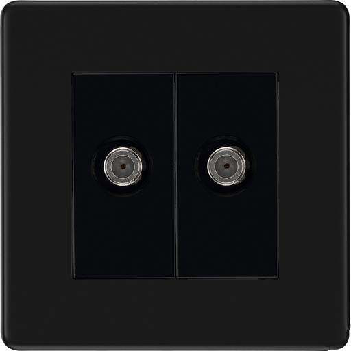 bg-flatplate-screwless-matt-black-double-satellite-socket-ffb642-Available-from-RS-Electrical