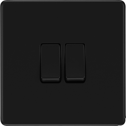 bg-flatplate-screwless-matt-black-2g-2w-light-switch-ffb42-Available-from-RS-Electrical