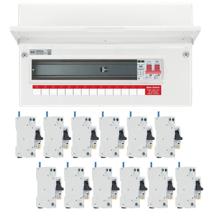 BG Fortress 13 Way 100A Main Switch Consumer Unit SPD with RCBOs