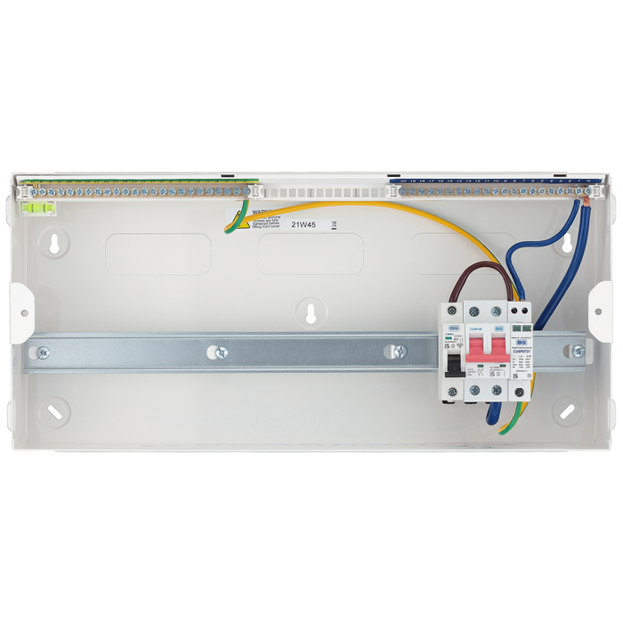 BG Fortress 18 Way 100A Main Switch Consumer Unit with SPD CFUSW18SPD Available from RS Electrical Supplies