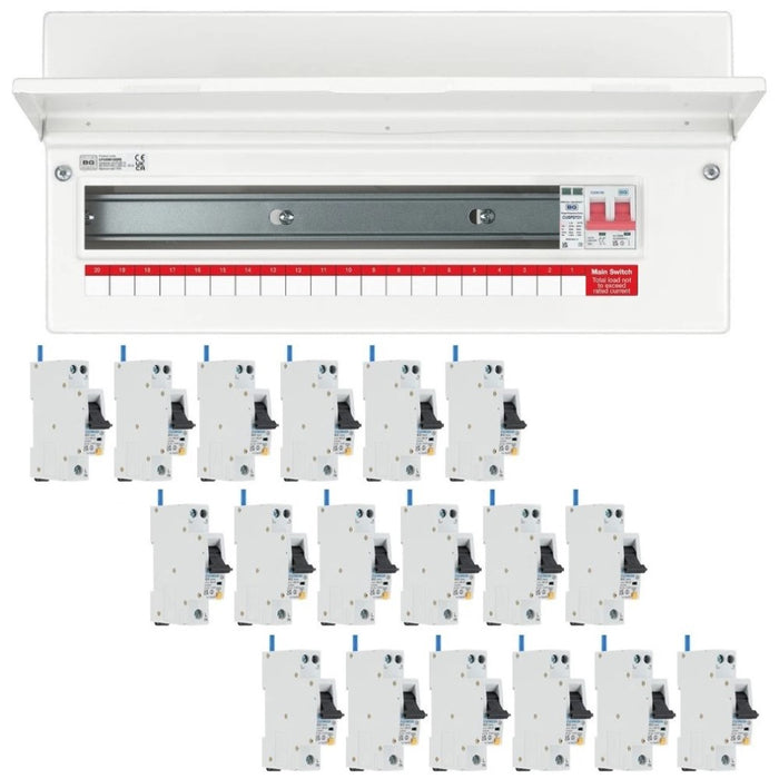 BG Fortress 19 Way 100A Main Switch Consumer Unit SPD with RCBOs