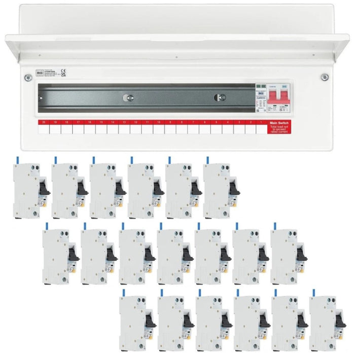 BG Fortress 19 Way 100A Main Switch Consumer Unit SPD with RCBOs