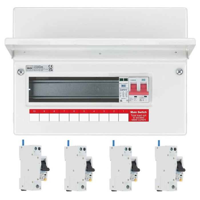 BG Fortress 9 Way 100A Main Switch Consumer Unit SPD and RCBOs