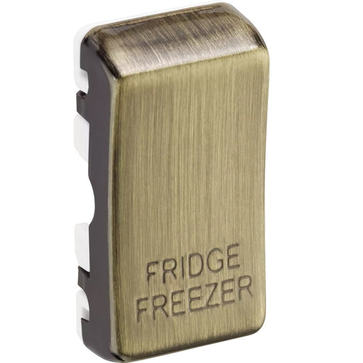 BG Grid Antique Brass Engraved 'Fridge Freezer' Rocker RRFFAB Available from RS Electrical Supplies