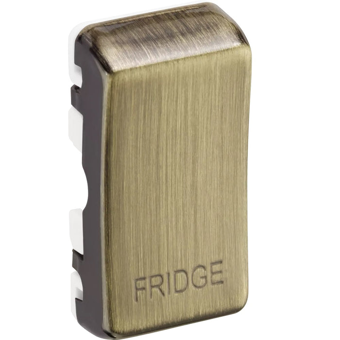 BG Grid Antique Brass Engraved 'Fridge' Rocker RRFDAB Available from RS Electrical Supplies