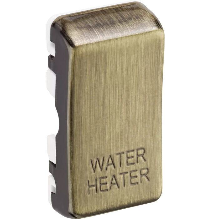 BG Nexus Metal Antique Brass Appliance Engraved Grid Rocker Available from RS Electrical Supplies