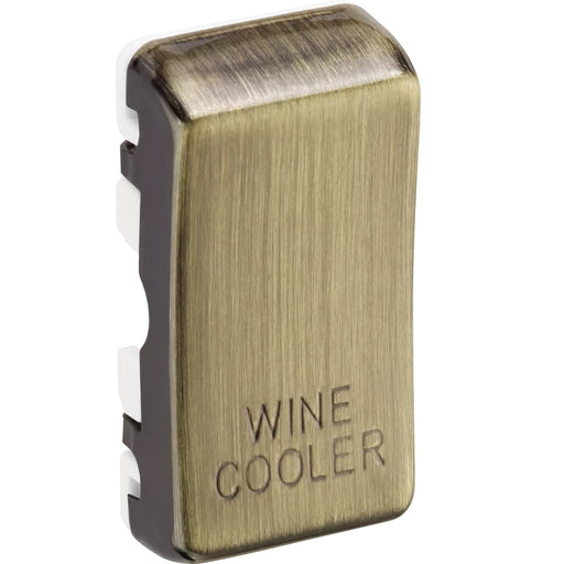 BG Grid Antique Brass Engraved 'Wine Cooler' Rocker RRWCAB Available from RS Electrical Supplies