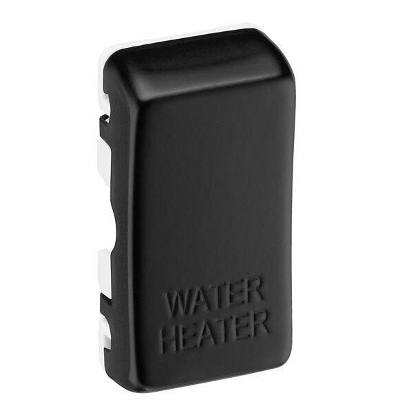 BG Grid Matt Black Engraved 'Water Heater' Rocker RRWHFB