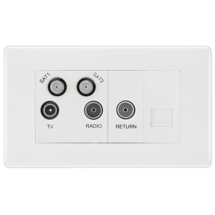 BG White Moulded Combination TV Socket 869