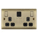 BG Nexus Metal Antique Brass 13A Double USB Socket with 45W A+C NAB22UAC45B Available from RS Electrical Supplies