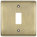 BG Nexus Metal Antique Brass 1G Grid Plate RNAB1 Available from RS Electrical Supplies