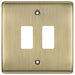 BG Nexus Metal Antique Brass 2G Grid Plate RNAB2 Available from RS Electrical Supplies