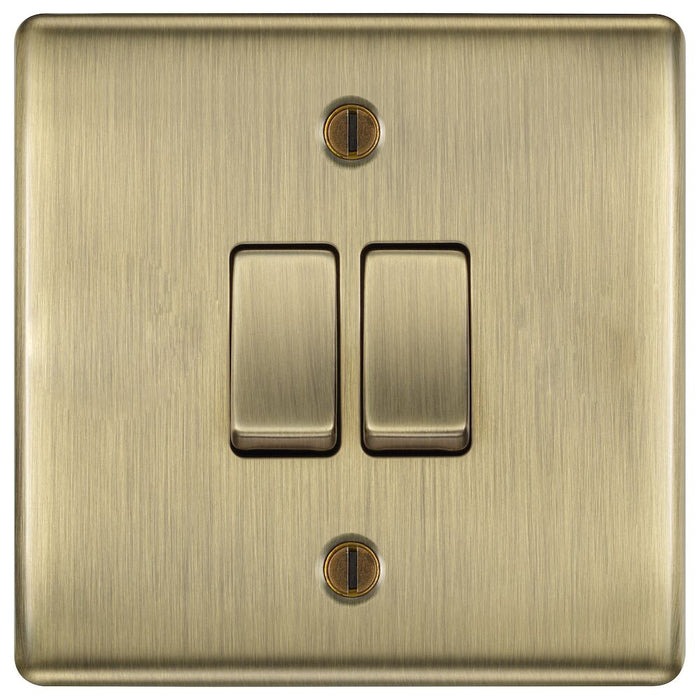 BG Nexus Metal Antique Brass 2G Intermediate Light Switch NAB2GINTAvailable from RS Electrical Supplies