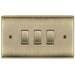 BG Nexus Metal Antique Brass 3G 2W Light Switch NAB432 Available from RS Electrical Supplies