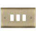 BG Nexus Metal Antique Brass 3G Grid Plate RNAB3 Available from RS Electrical Supplies