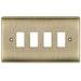 BG Nexus Metal Antique Brass 4G Grid Plate RNAB4 Available from RS Electrical Supplies